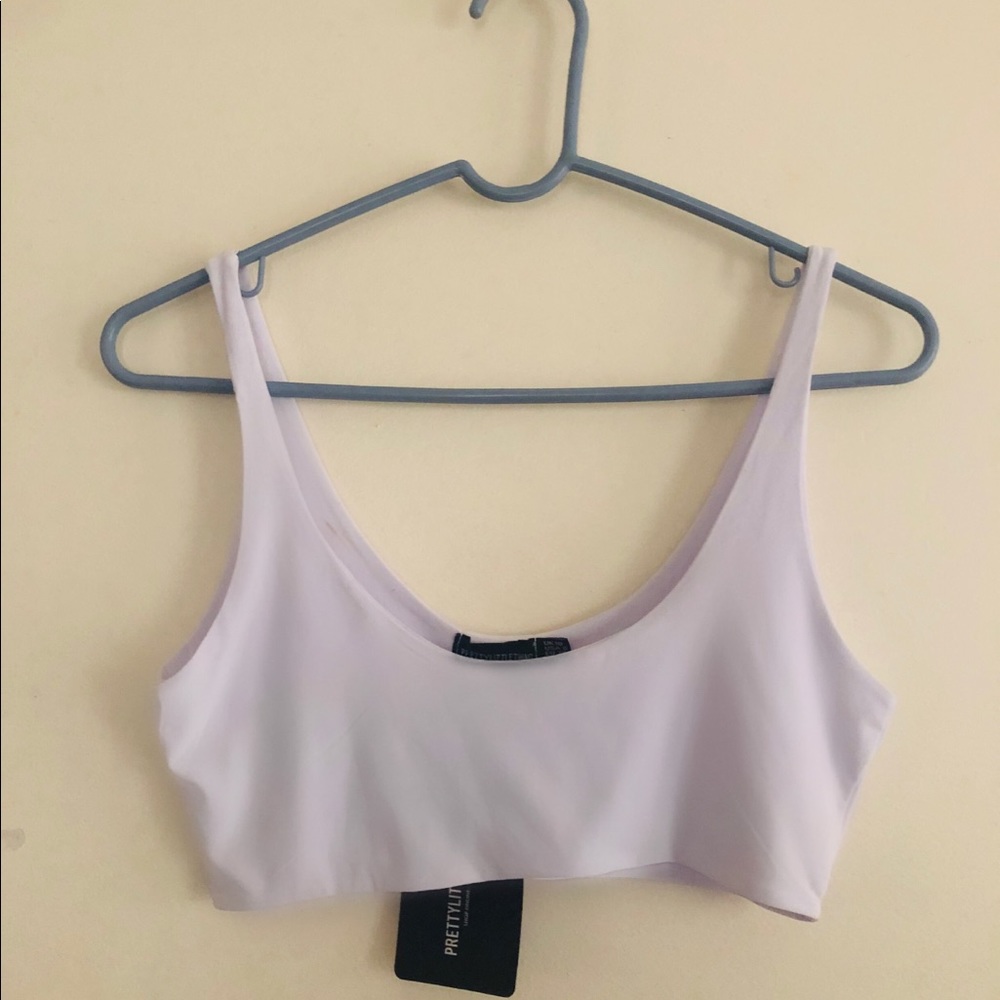 🌻PLT white scoop neck crop top